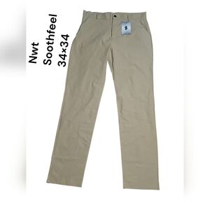 Soothfeel Men's Slim Straight Khaki Chinos - Light Tan